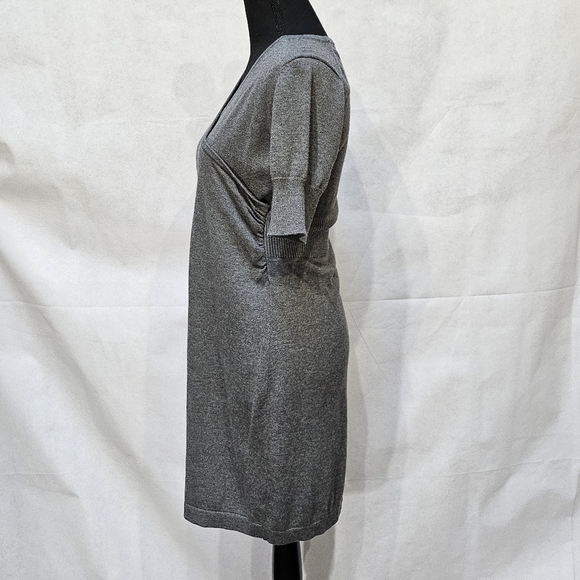 Apt. 9 Grey Knit V-neck 60% Cotton 40% Rayon Mini Dress Size M - Picture 3 of 8